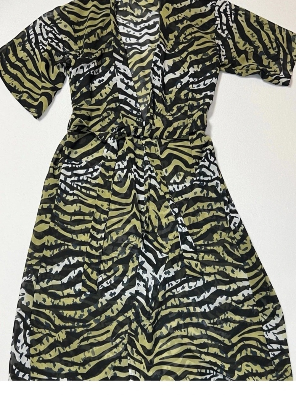Naqsh Animal Print Swimsuit coverup in Green & Black One Size  Like New